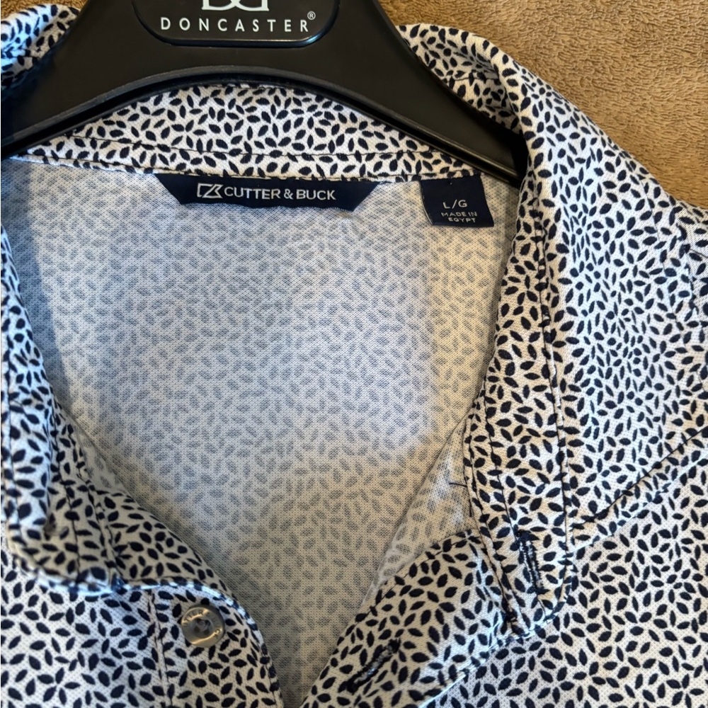 Cutter & Buck Whataburger Black and White Polo Shirt Casual Sporty Design Size L - Picture 8 of 8